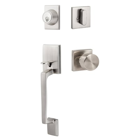 Sure-Loc Hardware Sure-Loc Hardware Coronado Handleset with Square Thumb Turn, Bergen Square Handleset Trim, Satin Nickel CN507-S-BG-SQ 15